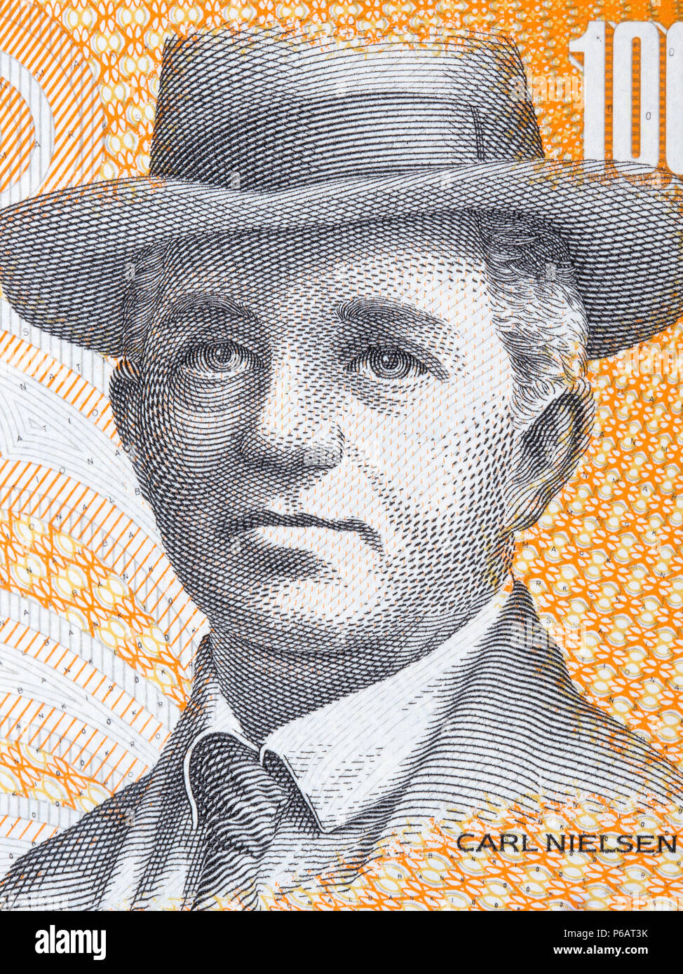 Portrait du danois Carl Nielsen argent Banque D'Images