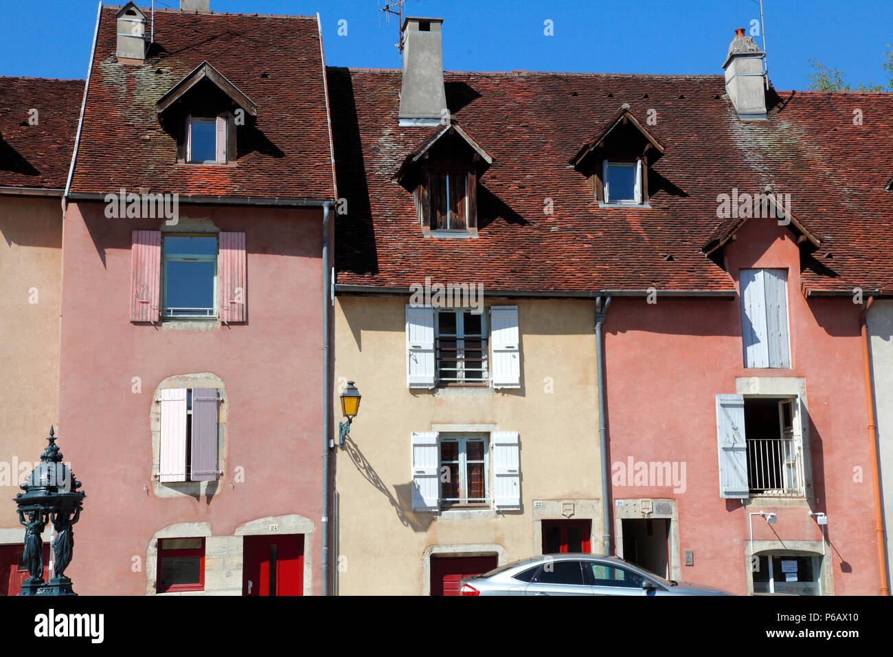 France, Franche Comte, département du Jura (39), Lons-le-Saunier, Comedie square Banque D'Images