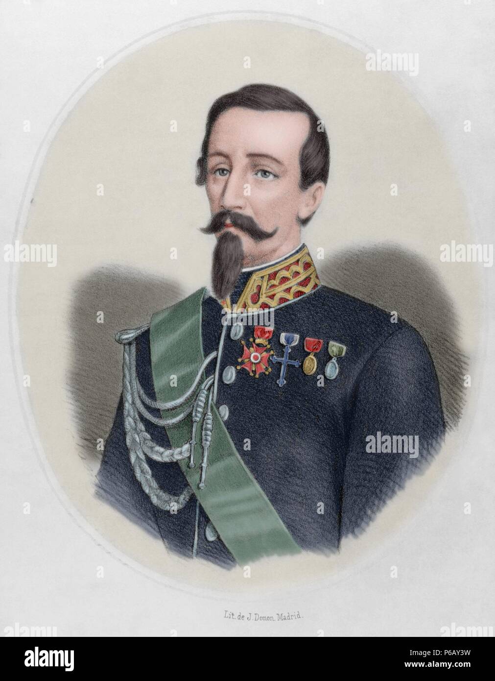 Alfonso La Marmora (1804-1878). Militaire et homme d'État italien. Premier Ministre de l'Italie. La gravure. 19e siècle. De couleur. Banque D'Images