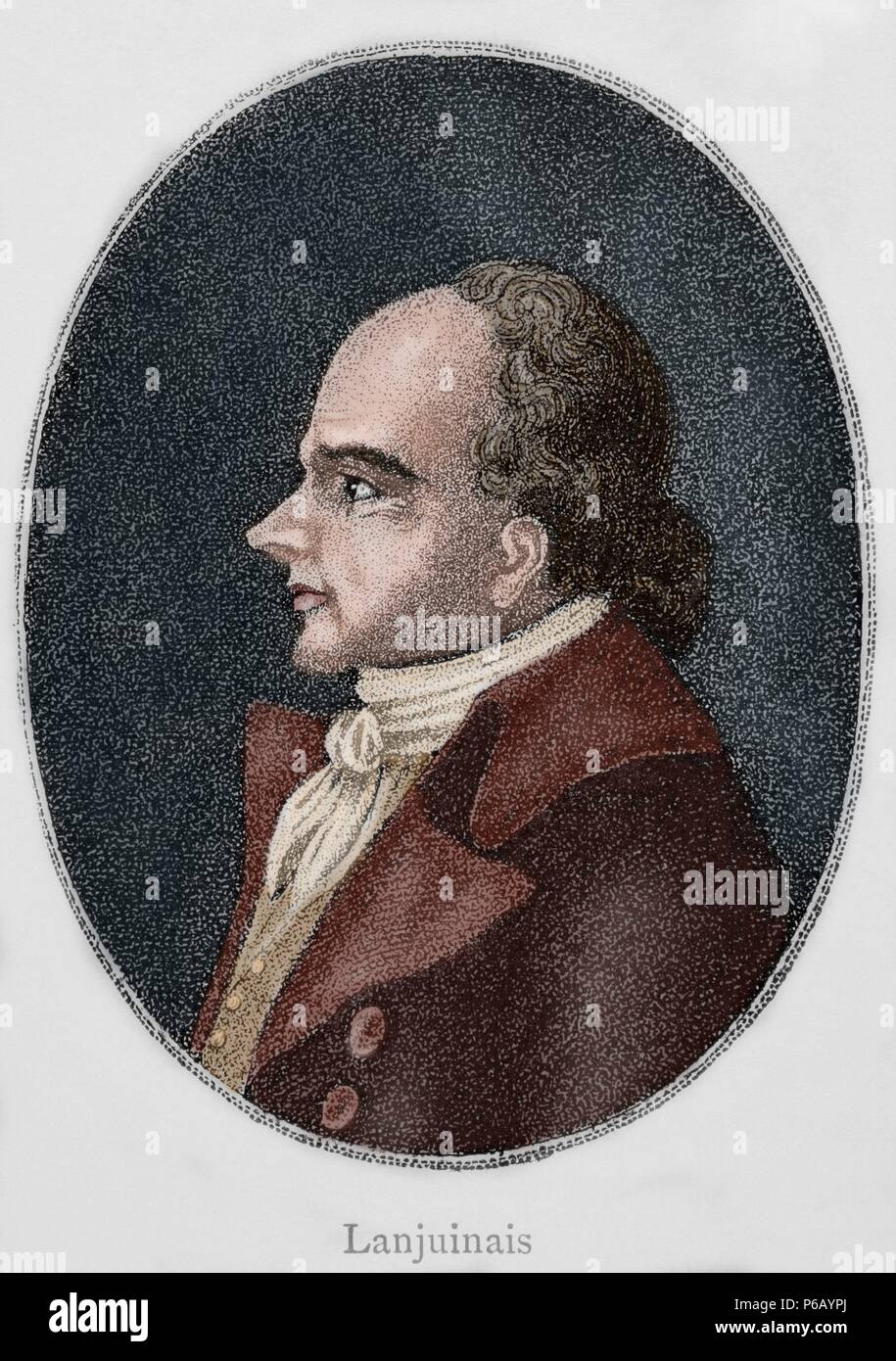 Jean Denis Lanjuinais (1753-1827). Avocat et homme politique français. La gravure à l'histoire universelle, 1881. De couleur. Banque D'Images