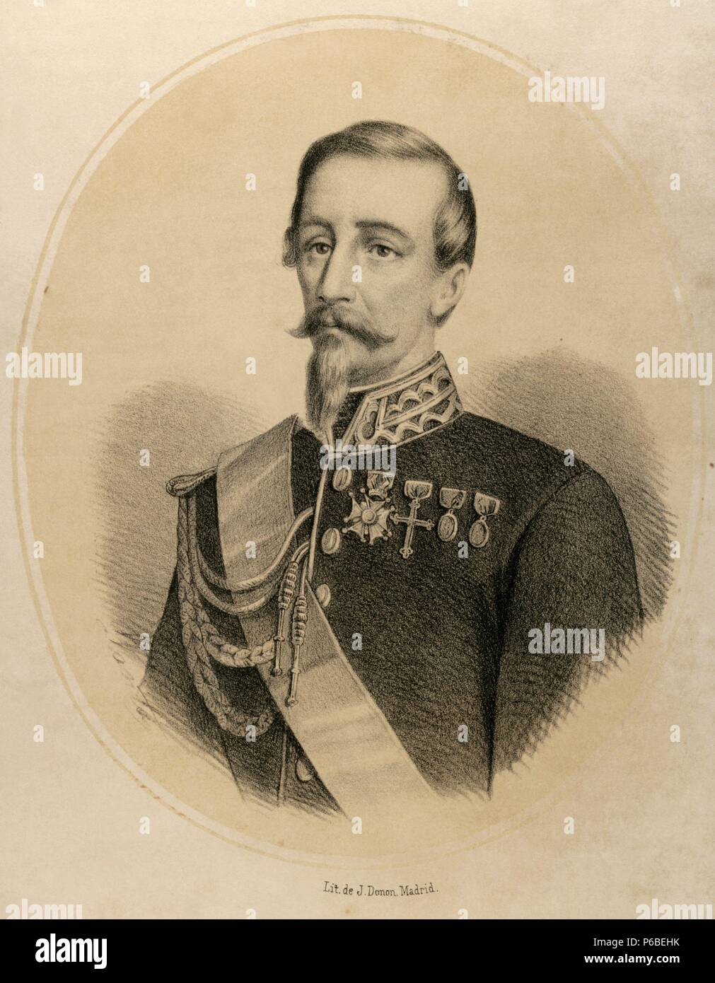 Alfonso La Marmora (1804-1878). Militaire et homme d'État italien. Premier Ministre de l'Italie. La gravure. 19e siècle. Banque D'Images