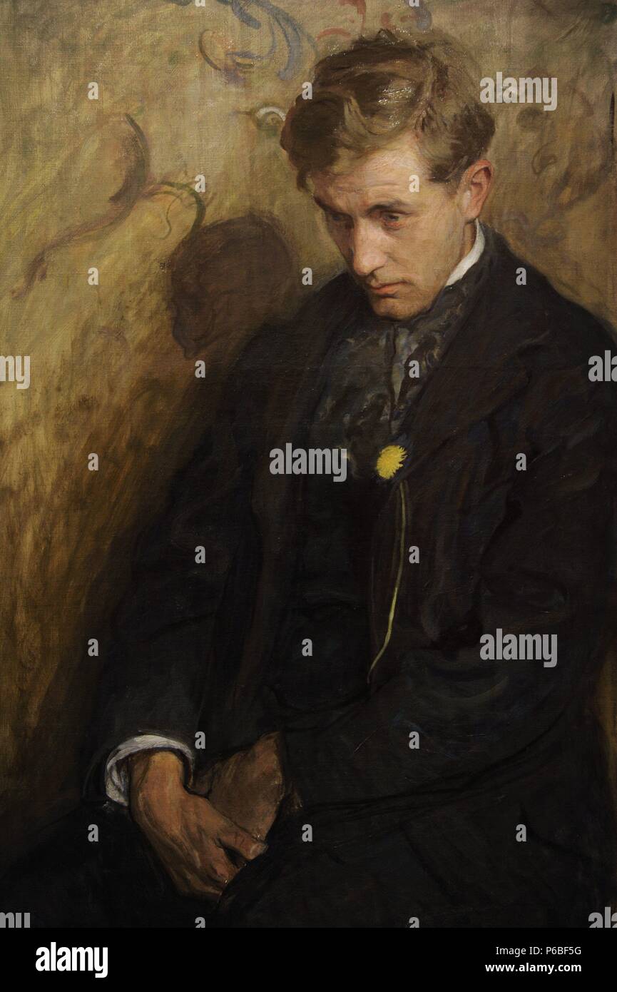 Wojciech Weiss (1875-1950). Peintre polonais. Mélancolique, 1898. Musée national. Cracovie. La Pologne. Banque D'Images Wojciech Weiss (1875-1950). Peintre polonais. Mélancolique, 1898. Musée national. Cracovie. La Pologne. Banque D'Images