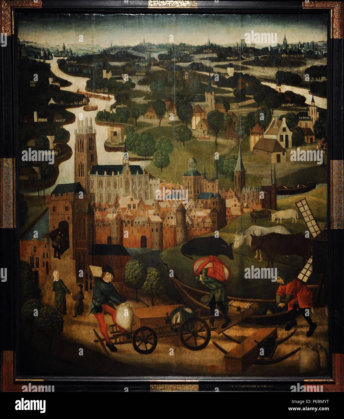 Maître de Sainte Elisabeth, 15ème siècle. Le Saint Jour de l'inondation, Elizabeth c. 1490-1495. Rijksmuseum. Amsterdam. La Hollande. Banque D'Images