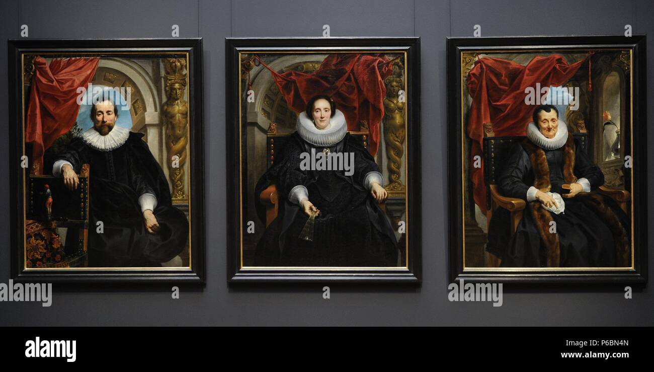 Jacob Jordaens (1593-1678). Peintre flamand. Portraits de Rogier Le Witer, Catharina Behaghel et Maddalena De Cuyper, ch. 1635-1636. Rijksmuseum. Amsterdam. La Hollande. Banque D'Images