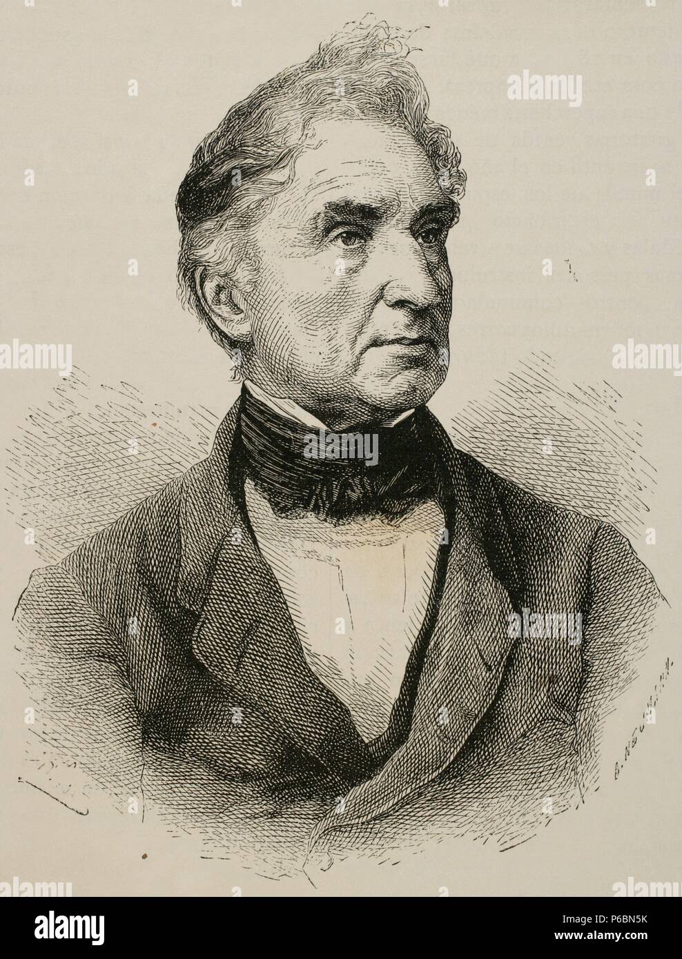 Justus von Liebig (1803-1873). Chimiste allemand. A travaillé sur l'organisation de la chimie organique. Gravure de A. Neumann. "Nuestro Siglo', 1883. Banque D'Images