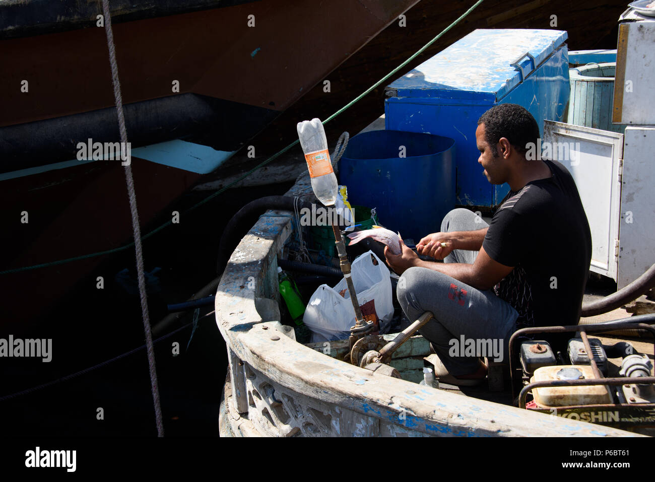 Dhow iranien marins à Deira de Dubaï Banque D'Images