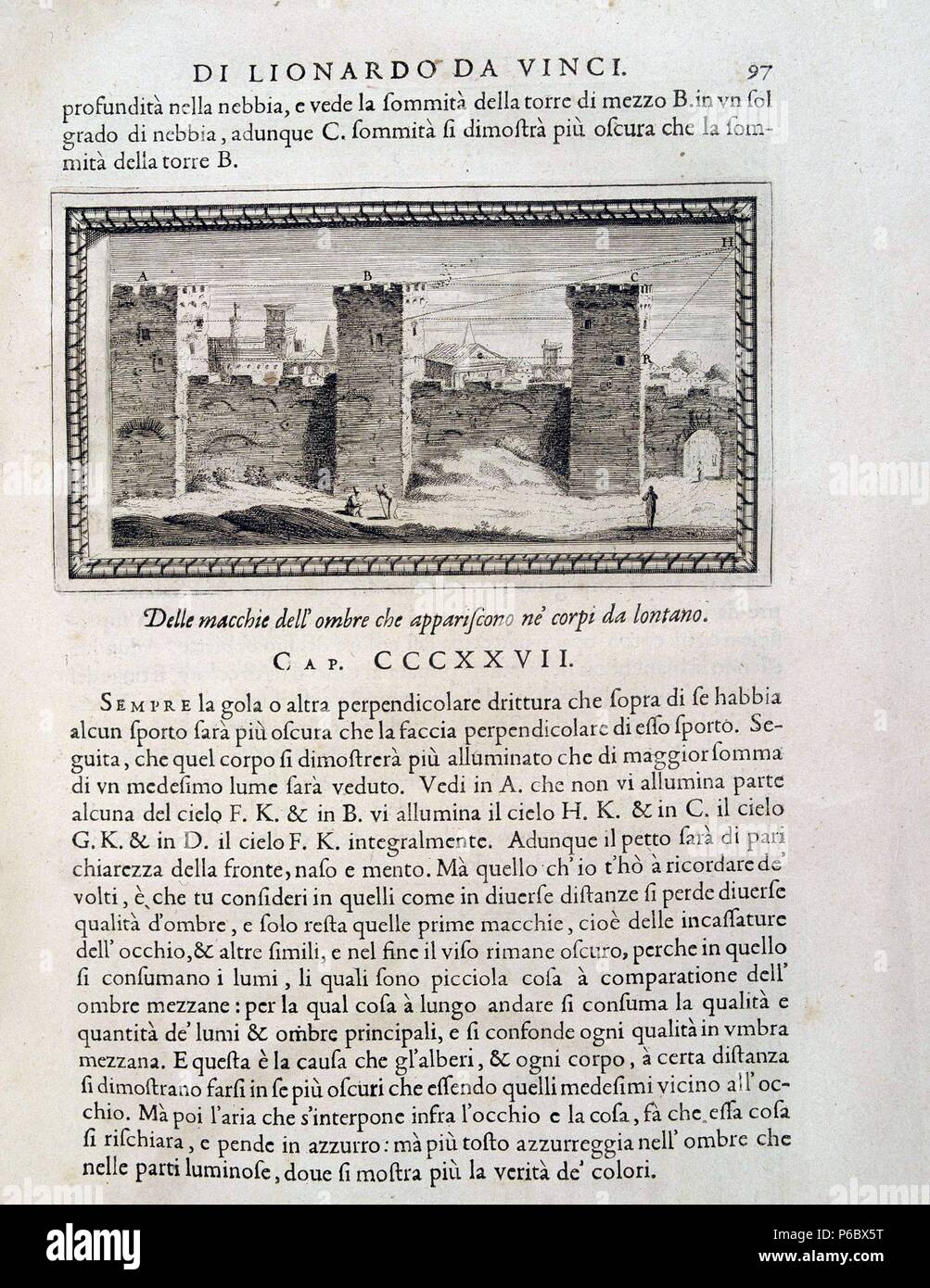LEONARDO DA VINCI ,. PINTOR ITALIANO 1452 - 1519. ' PINTTURA DELL TRATTATO DE LIONARDO DA VINCI ' , DE RAFAELLE DU FRESNE. PARIS 1651. Banque D'Images