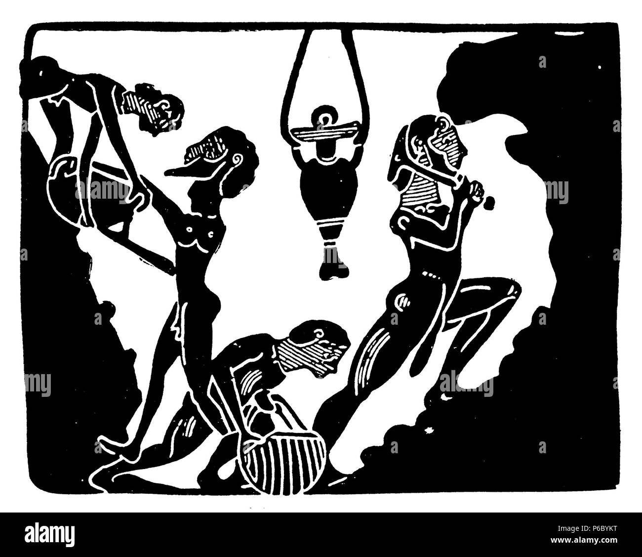 L'exploitation minière de la Grèce antique, l'enlèvement d'argile, 1915 Banque D'Images