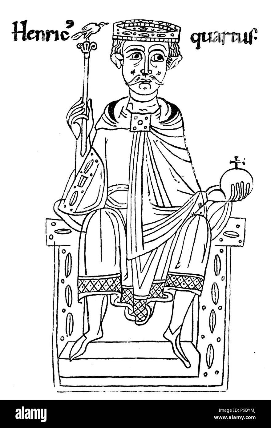 Henry IV (1050-1106) de la famille, de Salian 1056 Roman-German roi et de 1084 à 1105 empereur, 1899 Banque D'Images