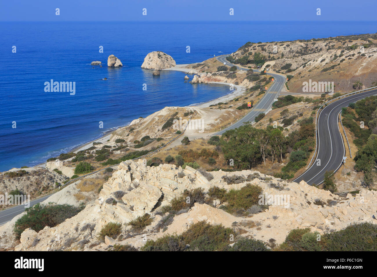 Rocher d'Aphrodite (Petra tou Romiou) à Chypre Banque D'Images