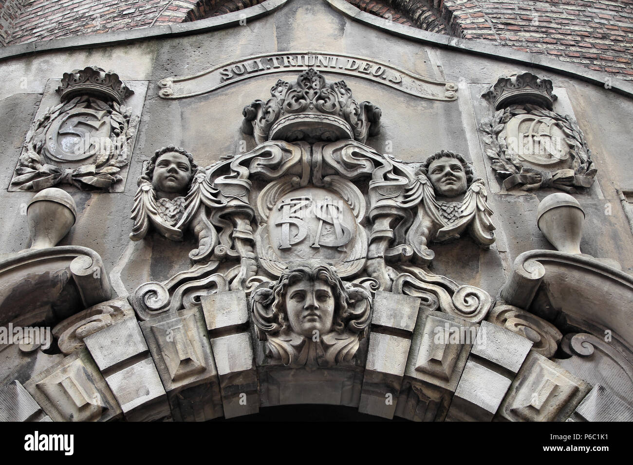 La vieille ville de Copenhague - capitale du Danemark. Détail du célèbre observatoire astronomique vintage - Tour Ronde (Rundetarn). Région d'Oresund. Banque D'Images