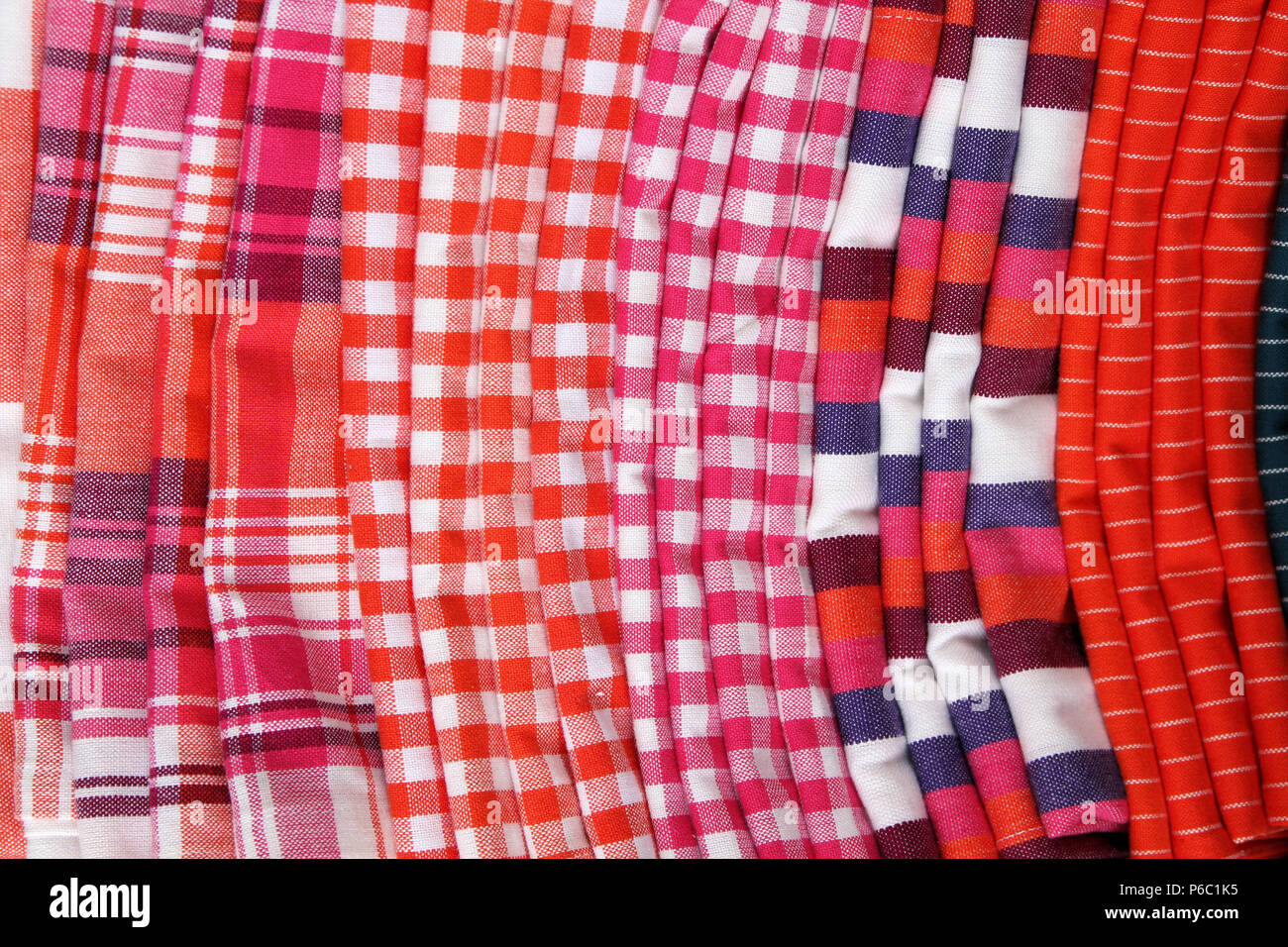 Tissu chiffon coloré - fond à un magasin nappe au Danemark Banque D'Images