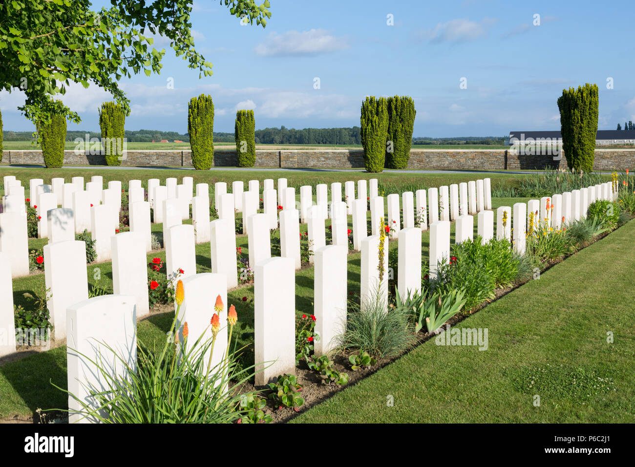 Bedford House Cemetery, Belgique Banque D'Images