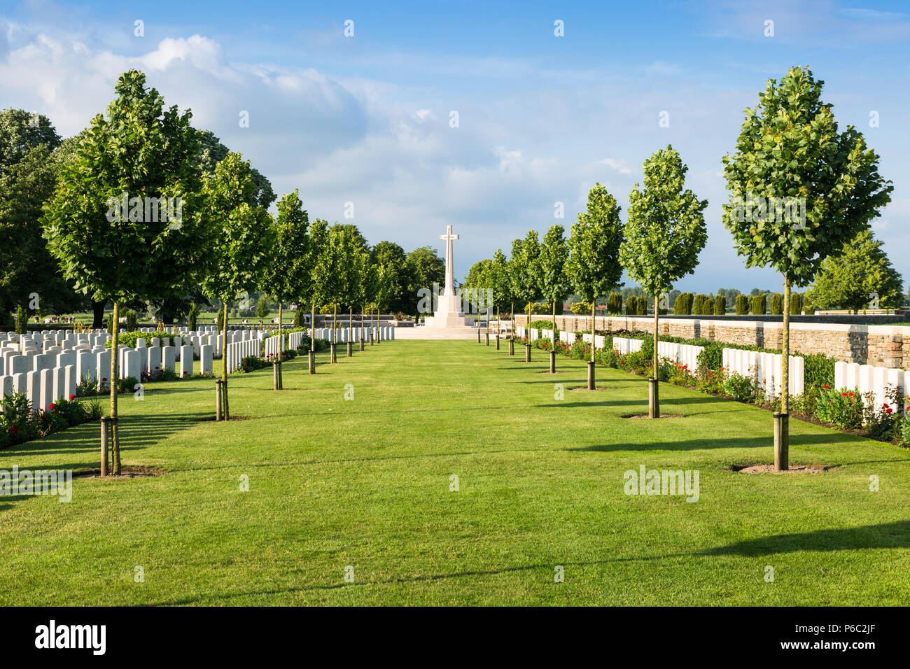 Bedford House Cemetery, Belgique Banque D'Images