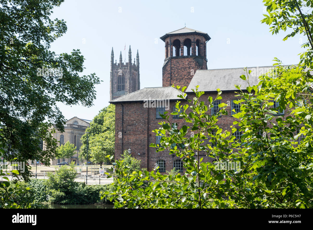La cathédrale de Derby et soie Mill Banque D'Images