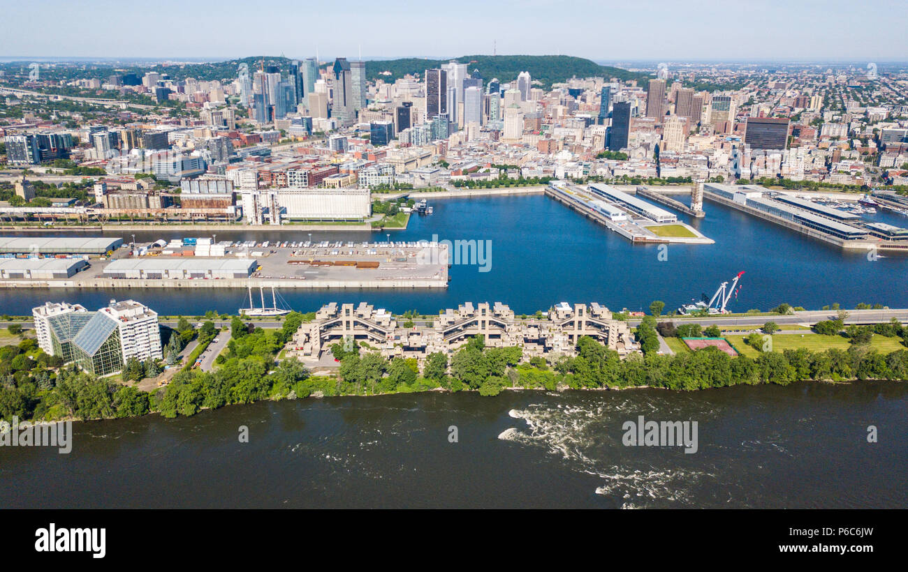 Habitat 67, complexe du mondes 1967 skyline et équitable, Montréal, Canada Banque D'Images