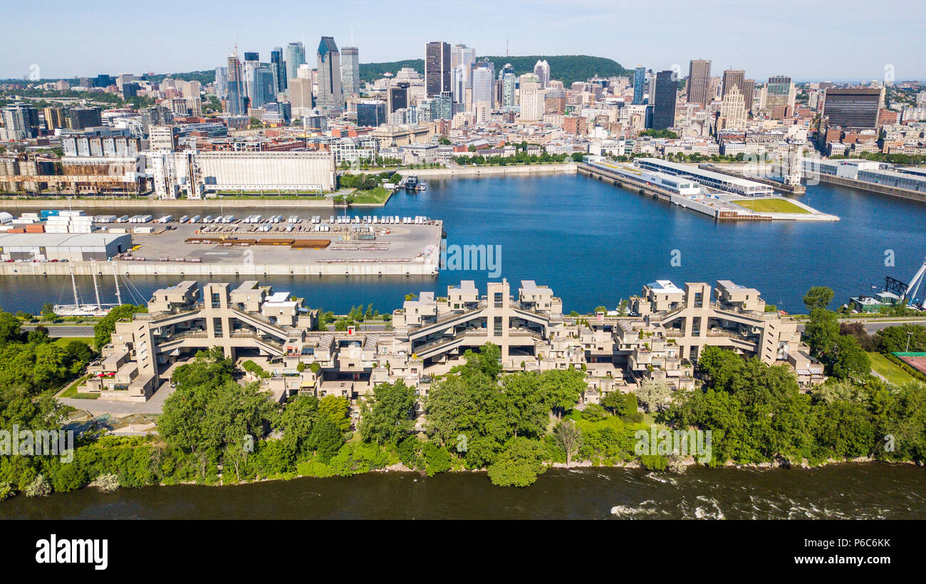 Habitat 67, complexe du mondes 1967 skyline et équitable, Montréal, Canada Banque D'Images