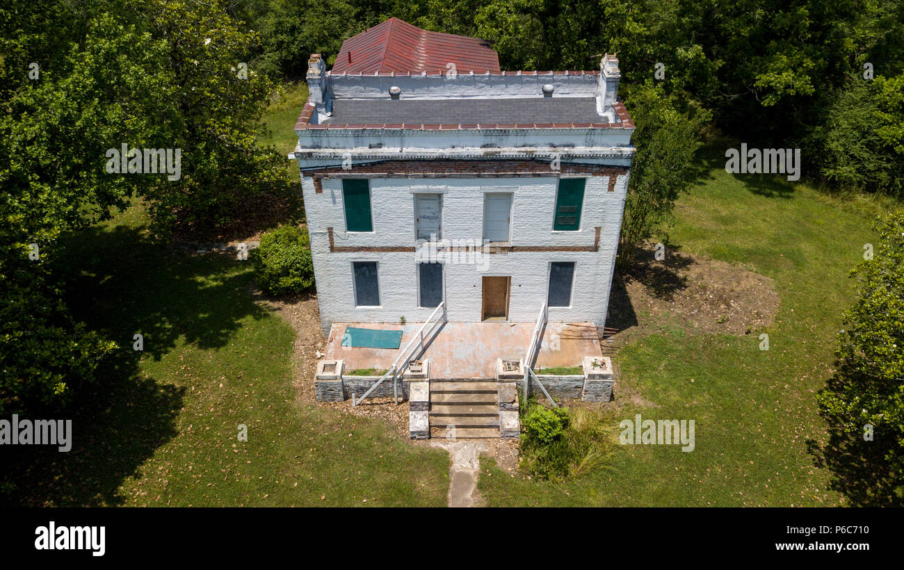 Steven Barker's deux étages en briques slave House, Old Cahawba Parc Archéologique, Orville, AL, USA, 36767 Banque D'Images