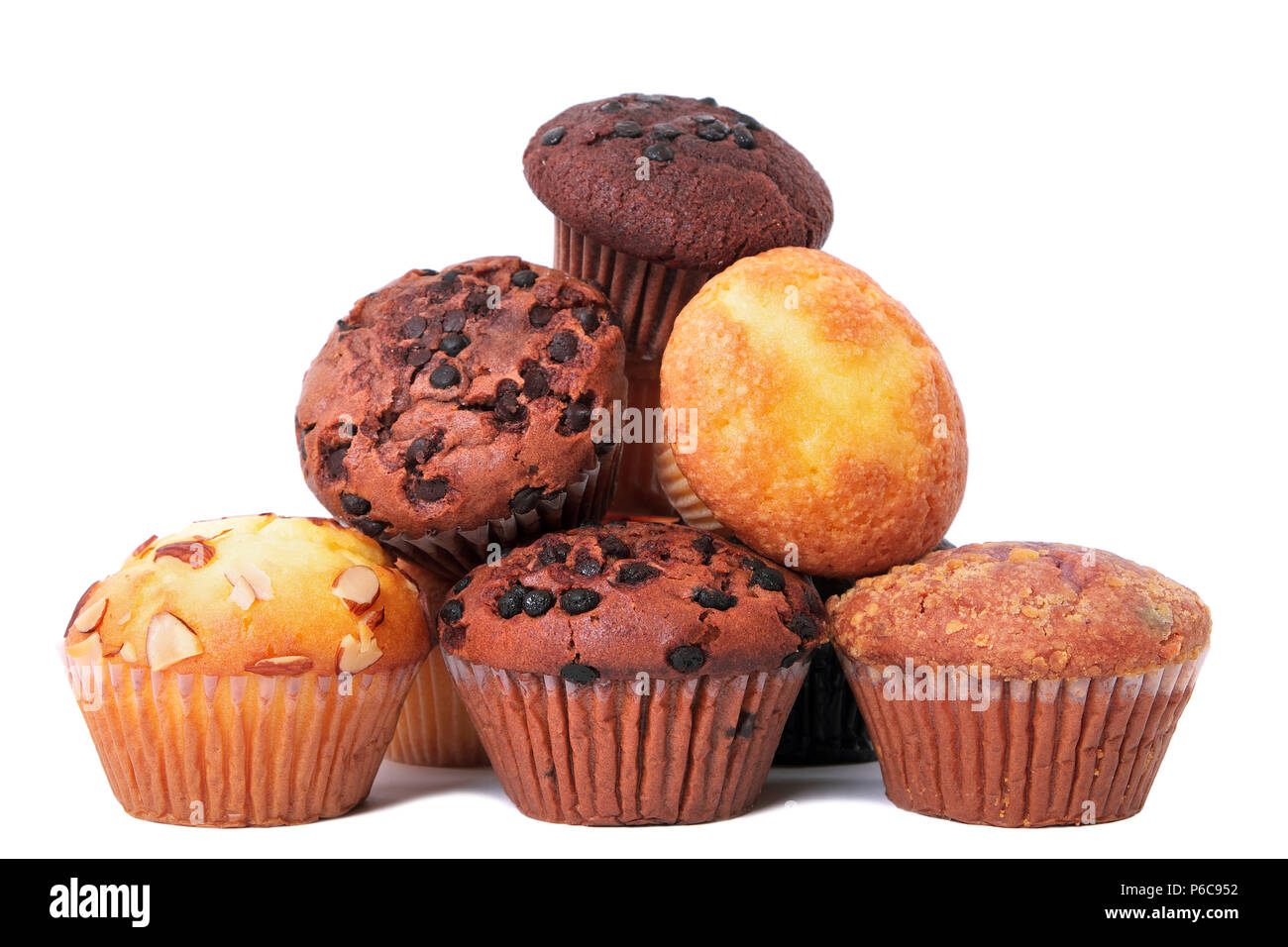 Pile de cup cakes muffins divers Banque D'Images