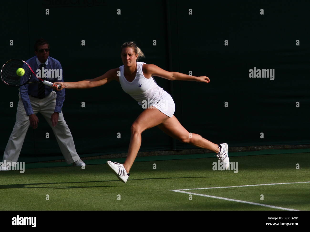 Tennis de Wimbledon en jouer avec Maria Elena Camerin mesdames seul tournoi. Banque D'Images