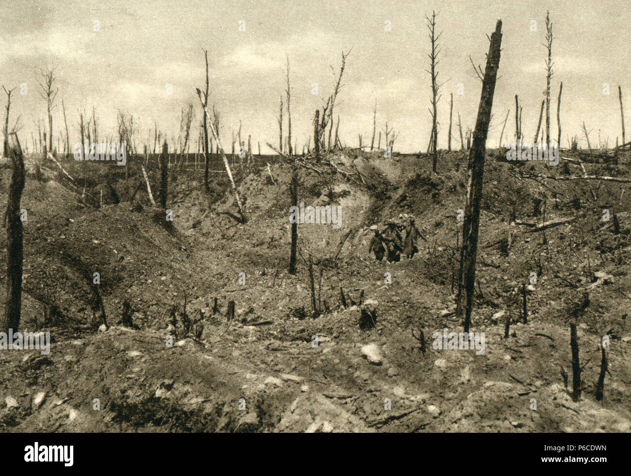 La première guerre mondiale, la ligne Siegfried, champ de cratères, chemin des dames, ww1, la première guerre mondiale, la première guerre mondiale Banque D'Images