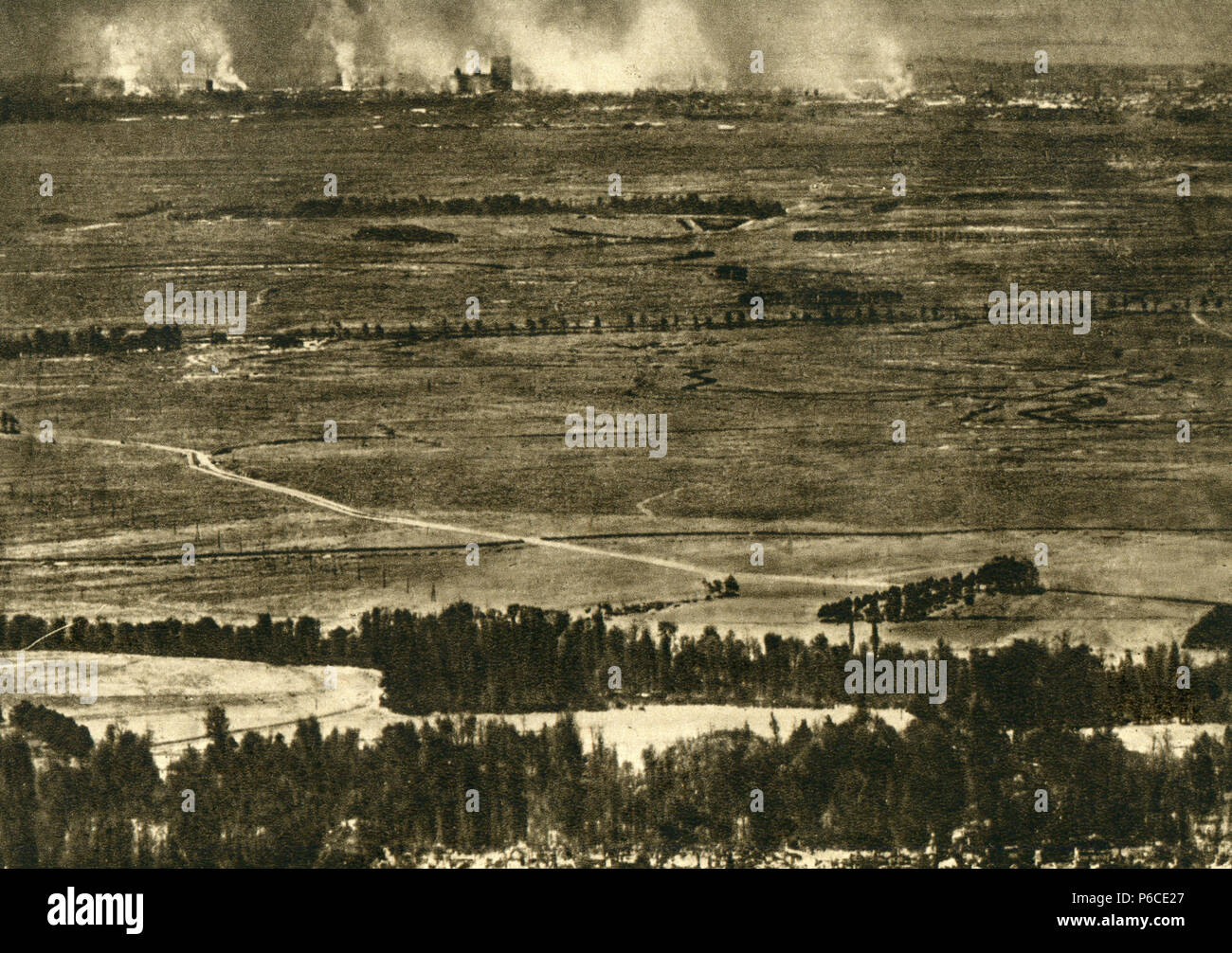 Incendie, Reims, photographies de guerre, ww1, la première guerre mondiale, la première guerre mondiale Banque D'Images