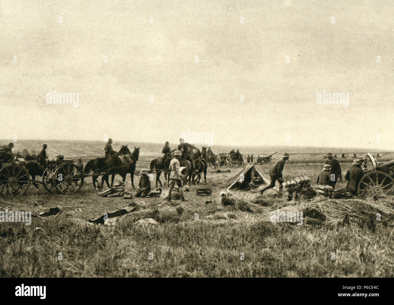 Chariot de munitions, d'incendie, front de l'Est, tarnopol, ww1, la première guerre mondiale, la première guerre mondiale Banque D'Images