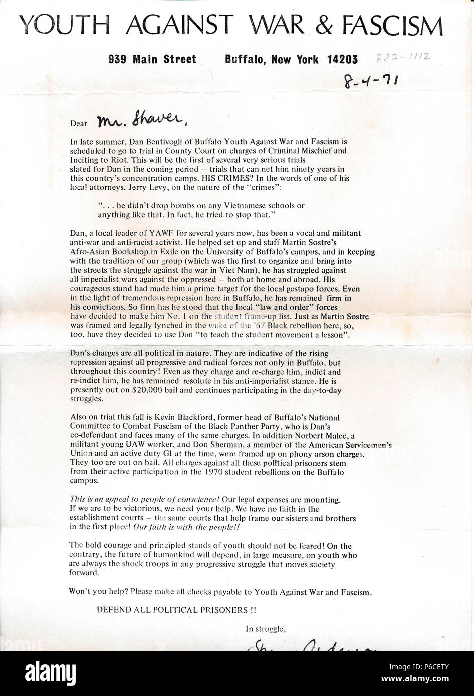 Lettres et documents, 1970. () Banque D'Images