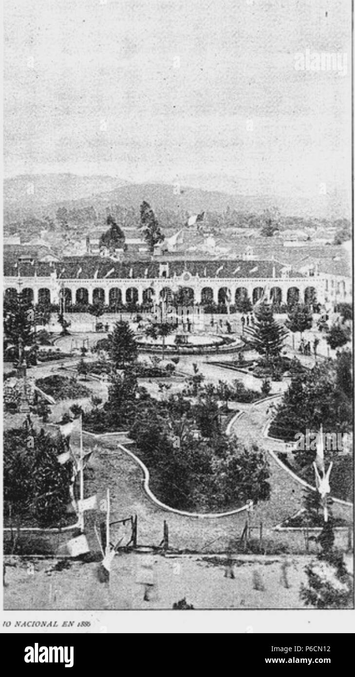Español : Plaza de Armas de la Ciudad de Guatemala y Palacio en 1892 coloniale. Revista Ilustrada de Guatemala, 1892. 1893 GuatemalaIlustrada1892 16 51 Banque D'Images