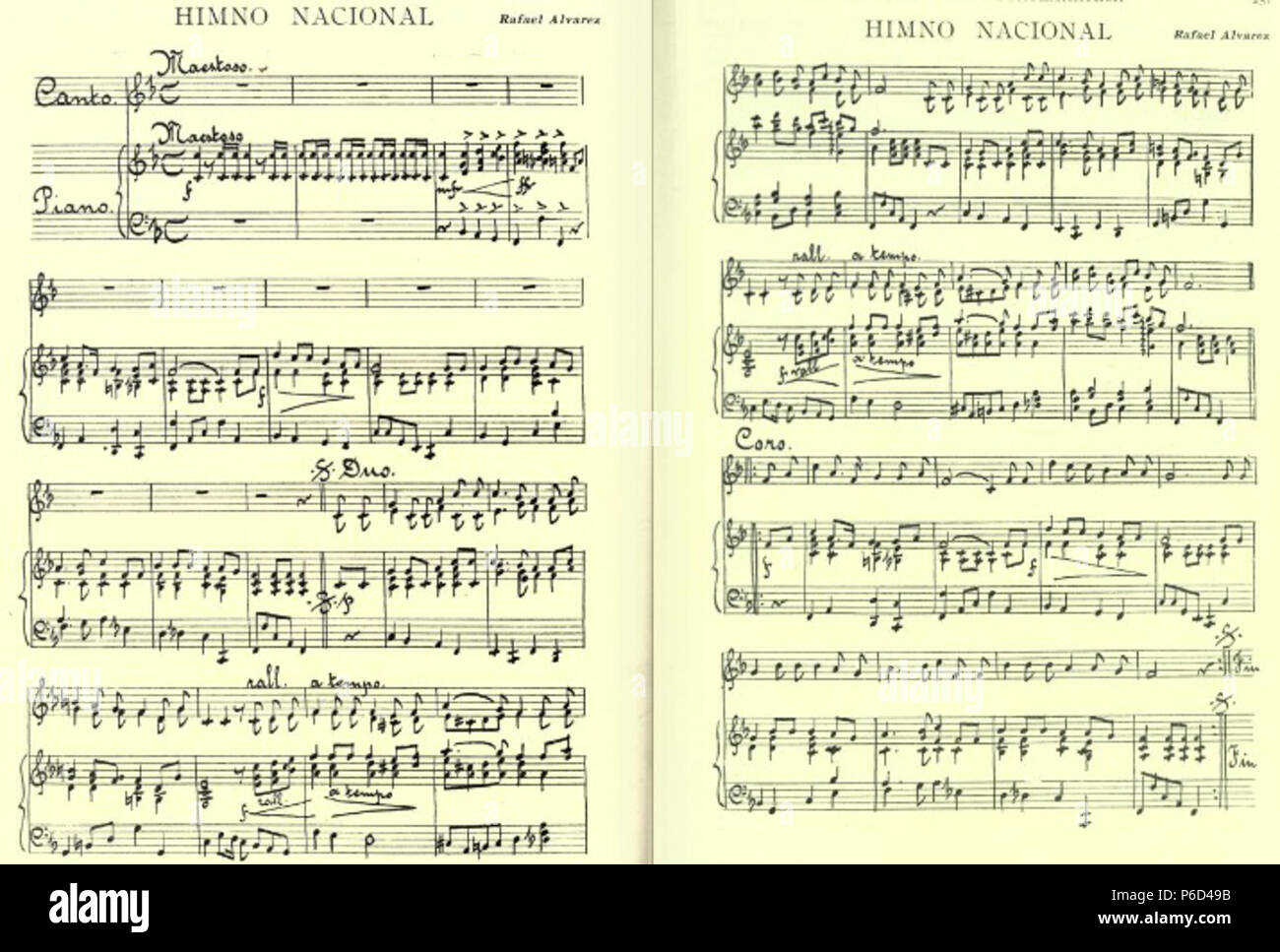Español : Partitura del Himno Nacional de Guatemala publicada en 1897. 1897 53 Himnonacional1897 Banque D'Images