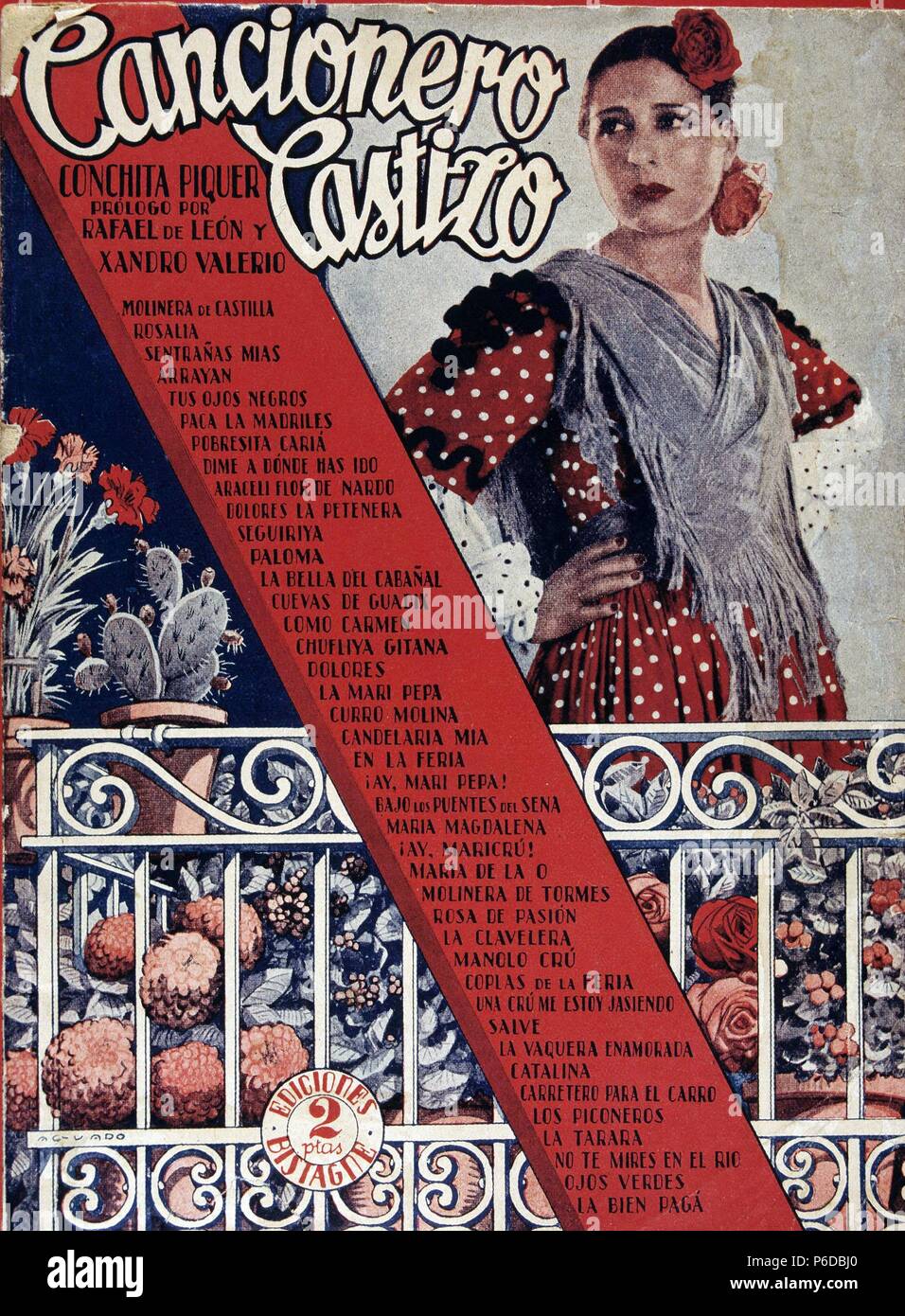 PIQUER, CONCHA. ACTRIZ Y CANTANTE ESPAÑOLA. Valence 1908-1991. CANCIONERO. Banque D'Images