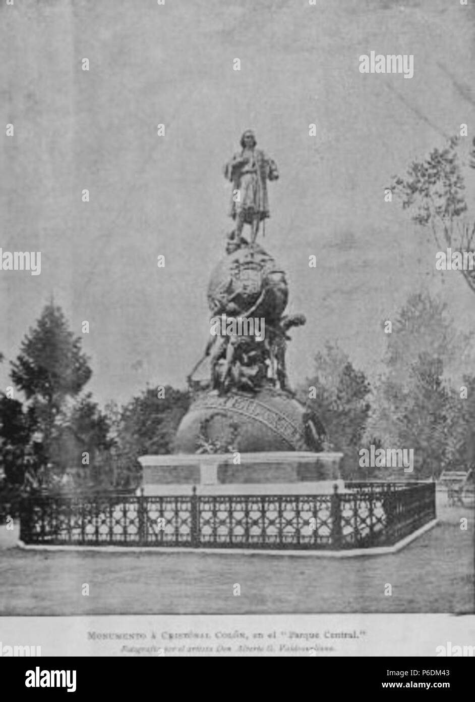 Español : Monumento a Cristóbal Colón en 1896. 64 Monumentocolon1896b Banque D'Images