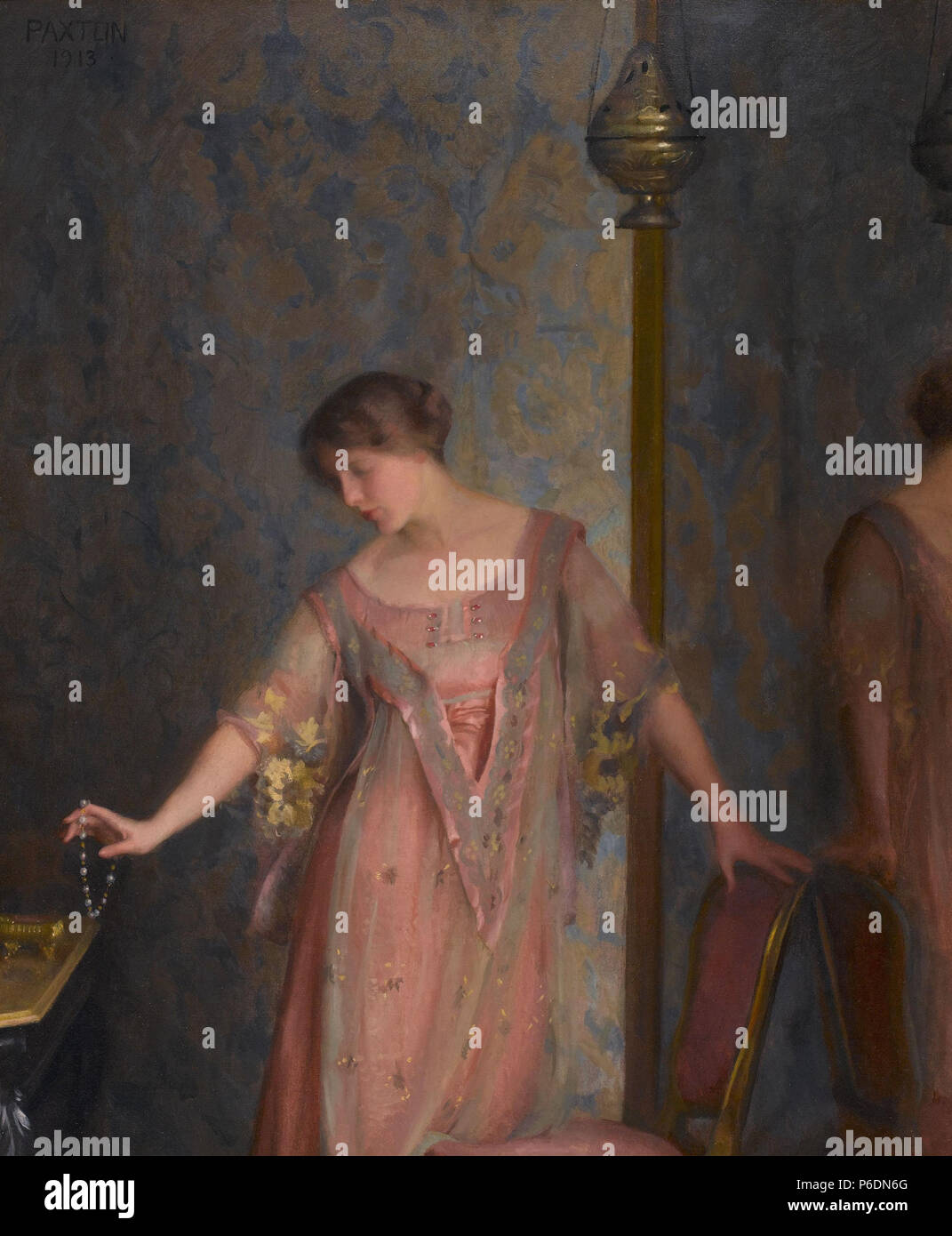 Rose et bleu . 1913 67 William McGregor Paxton - rose et bleu (1913) Banque D'Images