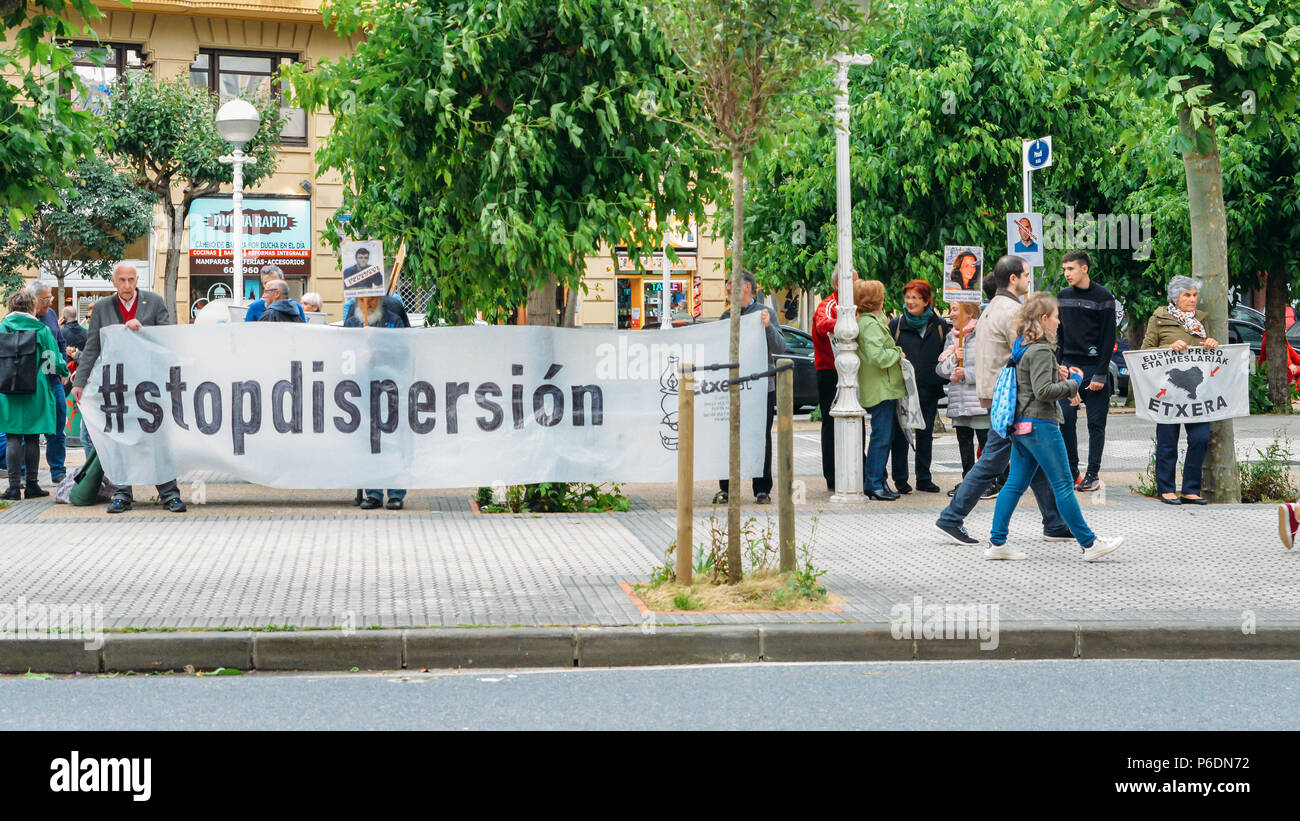 Imprisonmentof manifestants contre des militants indépendantistes basques en Espagne Banque D'Images