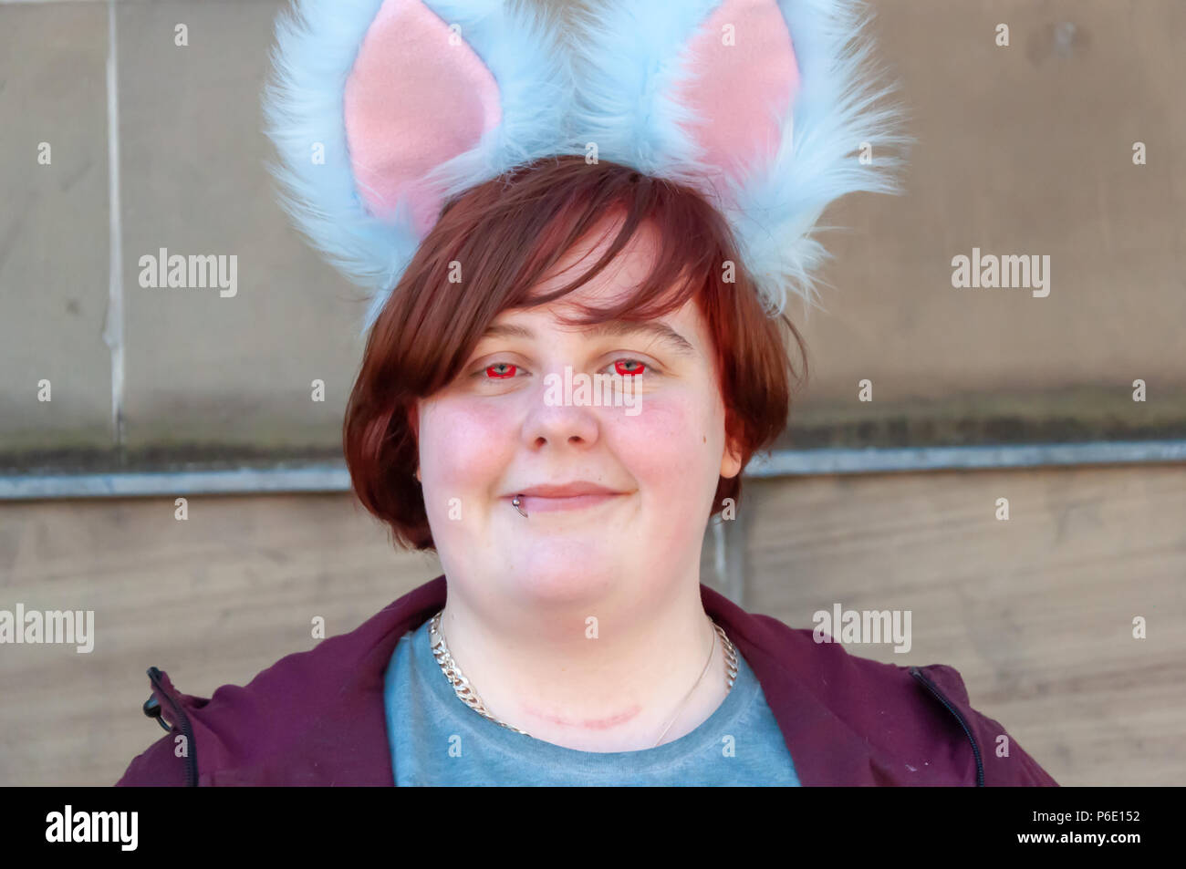 Glasgow, Ecosse, Royaume-Uni. 30 Juin, 2018. Une cosplayeuse arrive à la 8e édition du Comic Con qui s'est tenue à Glasgow le Royal Concert Hall. Credit : Skully/Alamy Live News Banque D'Images