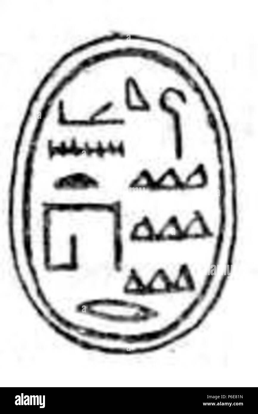 Anglais : Dessin d'un petit scarabée de la règle hyksos Anather : 'Heqa-Khasut Anather' - 'éternel de l'étranger (Hyksos), Anather'. Stéatite, peut-être de Tell Basta (Bubastis). Ce des scarabées est la seule attestation pour cette règle et, selon Fraser et Gauthier, est/a fait partie de la collection du Fraser. 18 mai 2014, 13:02:30 Scarabée 73 Anather Petrie Banque D'Images