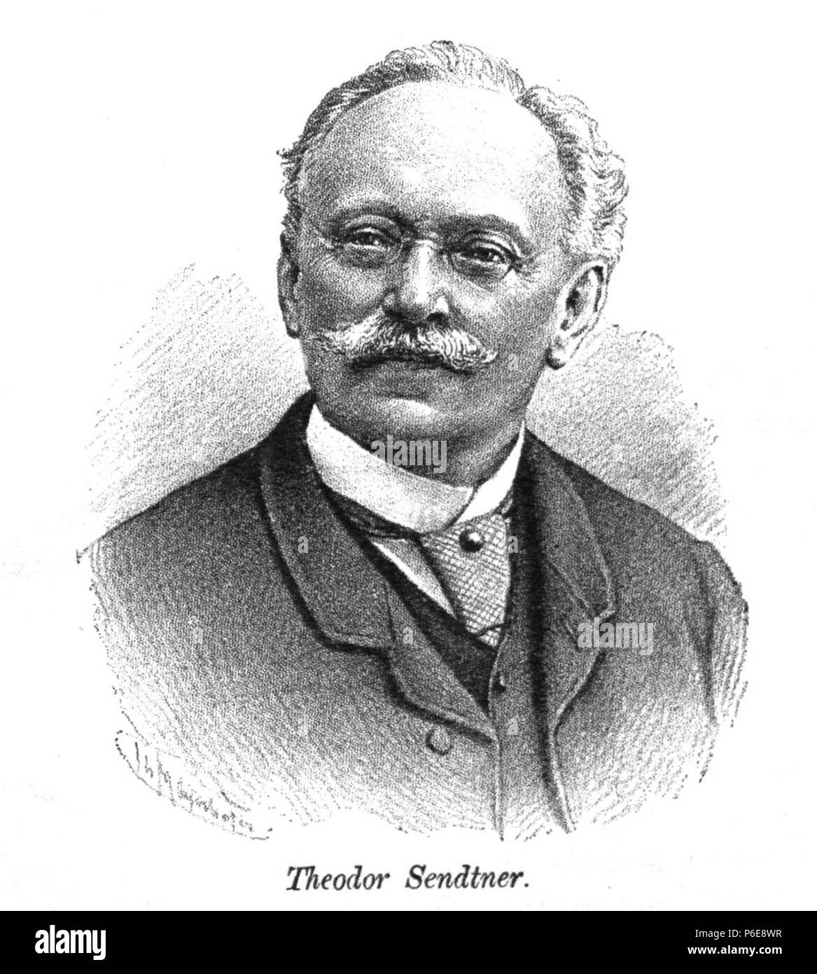 Theodor Sendtner aus Zeitschrift des Deutschen und Oesterreichischen Alpenvereins 1894 Band 25 . 1894 77 Theodor Sendtner Banque D'Images