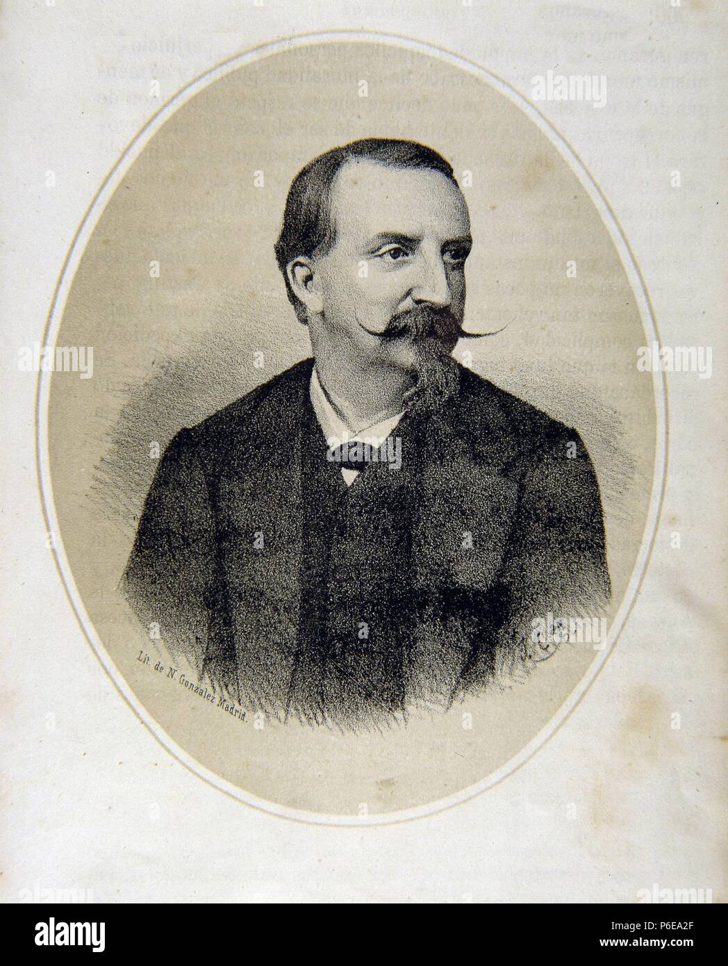 MONTPENSIER , DUQUE DE. ANTONIO MARIA DE LA Nouvelle-orléans. ESPAÑOL POLITICO. 1824 - 1890. Gravure RETRATO. Banque D'Images