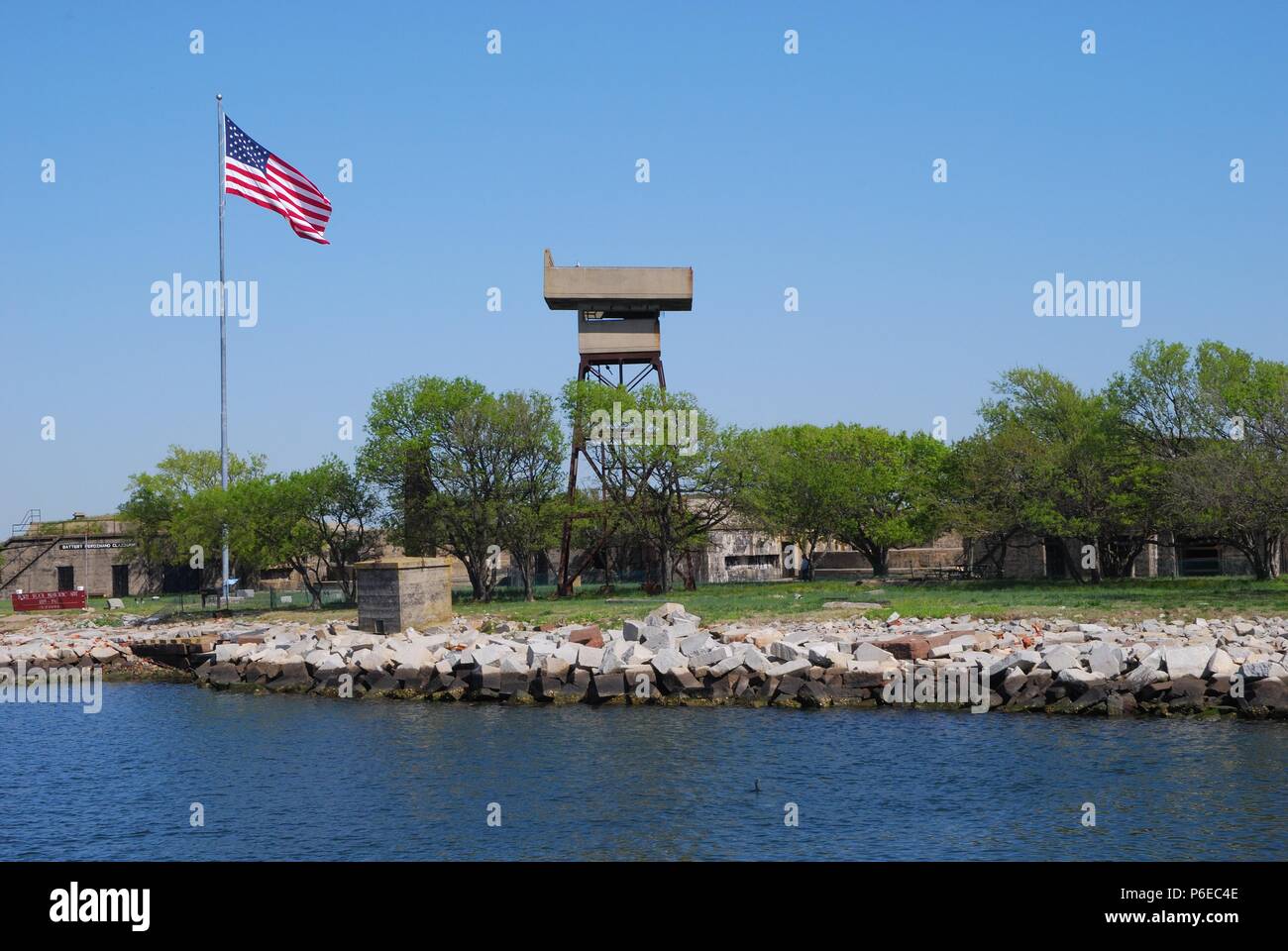Le fort historique de la laine, juste à l'extérieur de l'établissement Hampton Roads sur le protocole RIP Pa Island dans la baie de Chesapeake, Norfolk, Virginia USA. À l'origine appelé Château Calhoun. Banque D'Images