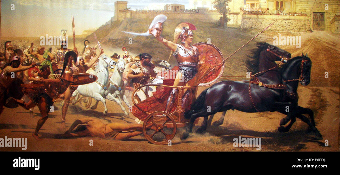 Anglais : détails . Prise le 30 août 2006 Peinture faite en 1892 79 Vérification triomphe de Achille dans Corfu Achilleion Banque D'Images