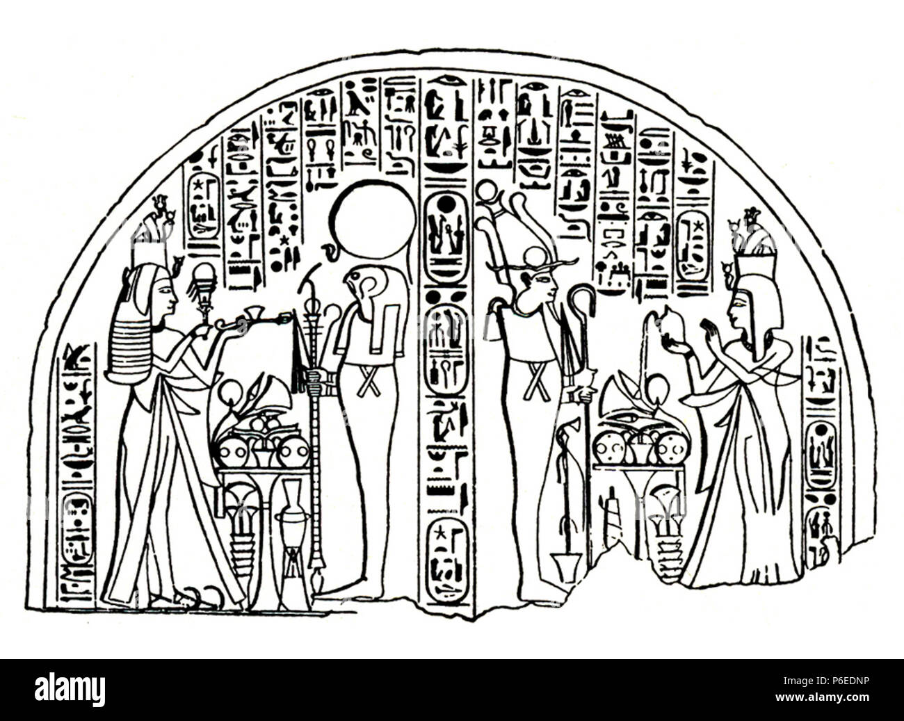 Anglais : la stèle de la princesse et l'épouse de Dieu d'Amon, ISET, fille de Pharaon Ramsès VI de la 20e dynastie. De Koptos, maintenant à Manchester Museum (inv. 1781). 24 mars 2012, 21:15:45 Stèle 75 Manchester 1781 Petrie Banque D'Images
