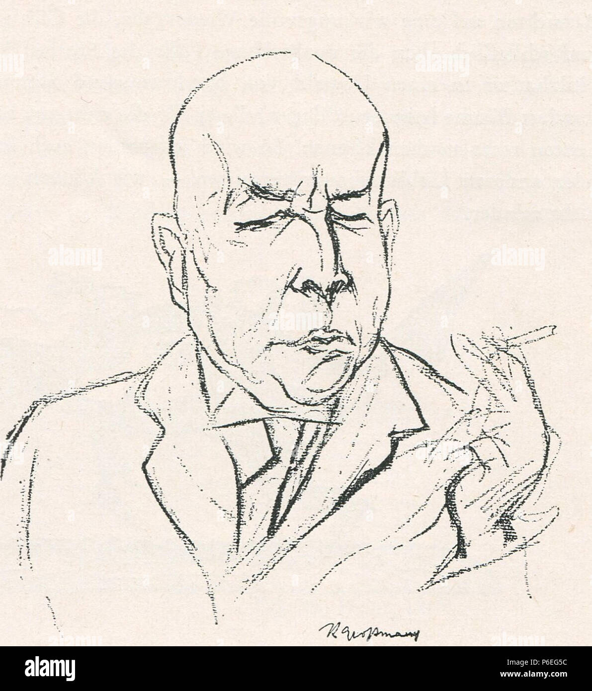 Oswald Spengler gezeichnet von Rudolf Großmann 1922 65 OswaldSpengler1922 Banque D'Images