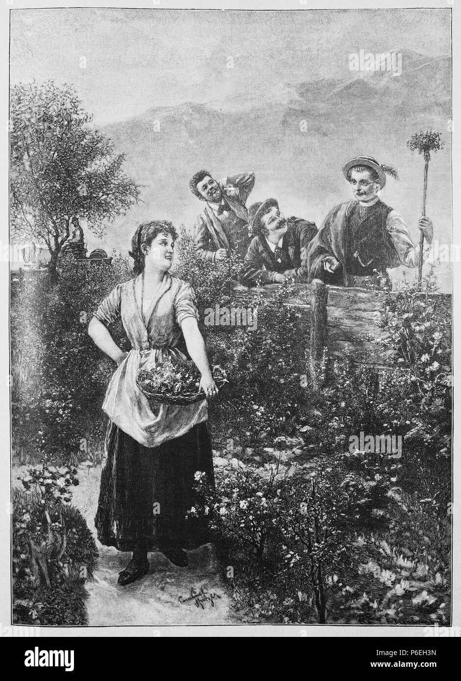 . Die Gartenlaube. Bild aus Seite 721 dans die Gartenlaube'. Libre à partir de la page 721 de la revue Die Gartenlaube, 1897. Deutsch : Bildunterschrift : "Schlagfertig." L'Anglais : légende : 'chlagfertig.' . N/A 33 Die Gartenlaube (1897) b 721 Banque D'Images