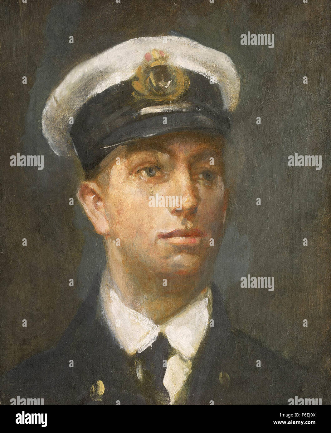 . Le Lieutenant William Edward Sanders, 1883-1917, VC, DSO, RNR vers 1918 4 Ambrose McEvoy - Portrait du Lieutenant William Edward Sanders Banque D'Images