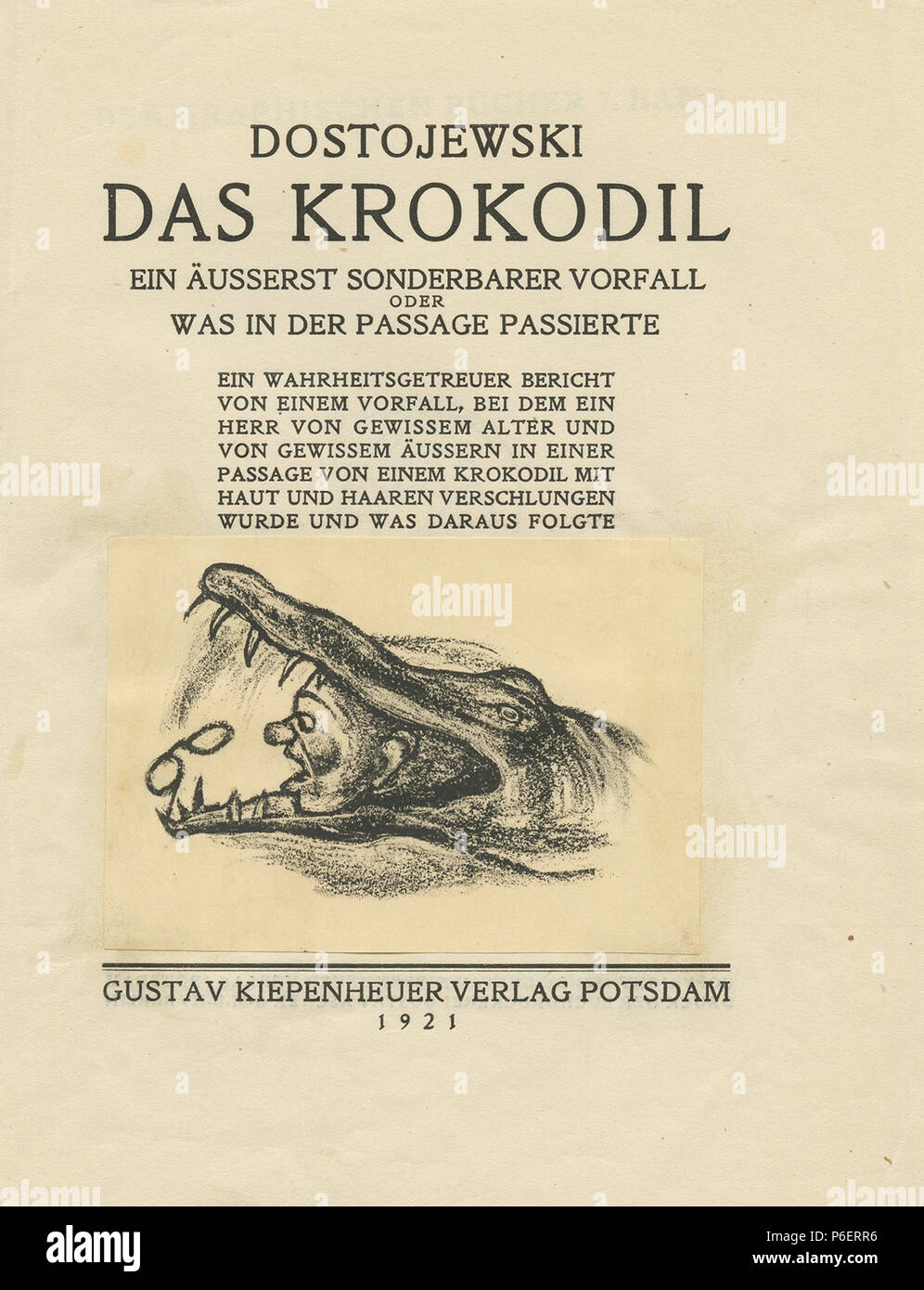 Deutsch : Fjodor Dostojewski : Das Krokodil, illustriert von Rachel Szalit-Marcus, 1921 Titelblatt . 1921 71 Rachel Szalit-Marcus Das Krokodil 1921 Titel Banque D'Images