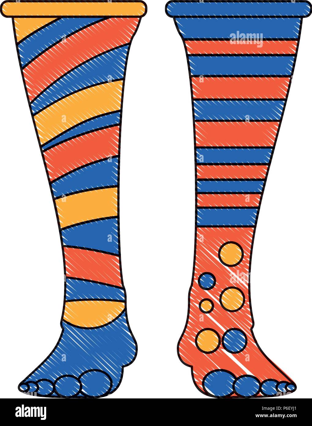 Journée mondiale de la trisomie 21 chaussettes colorées icône sur fond blanc, vector illustration Illustration de Vecteur