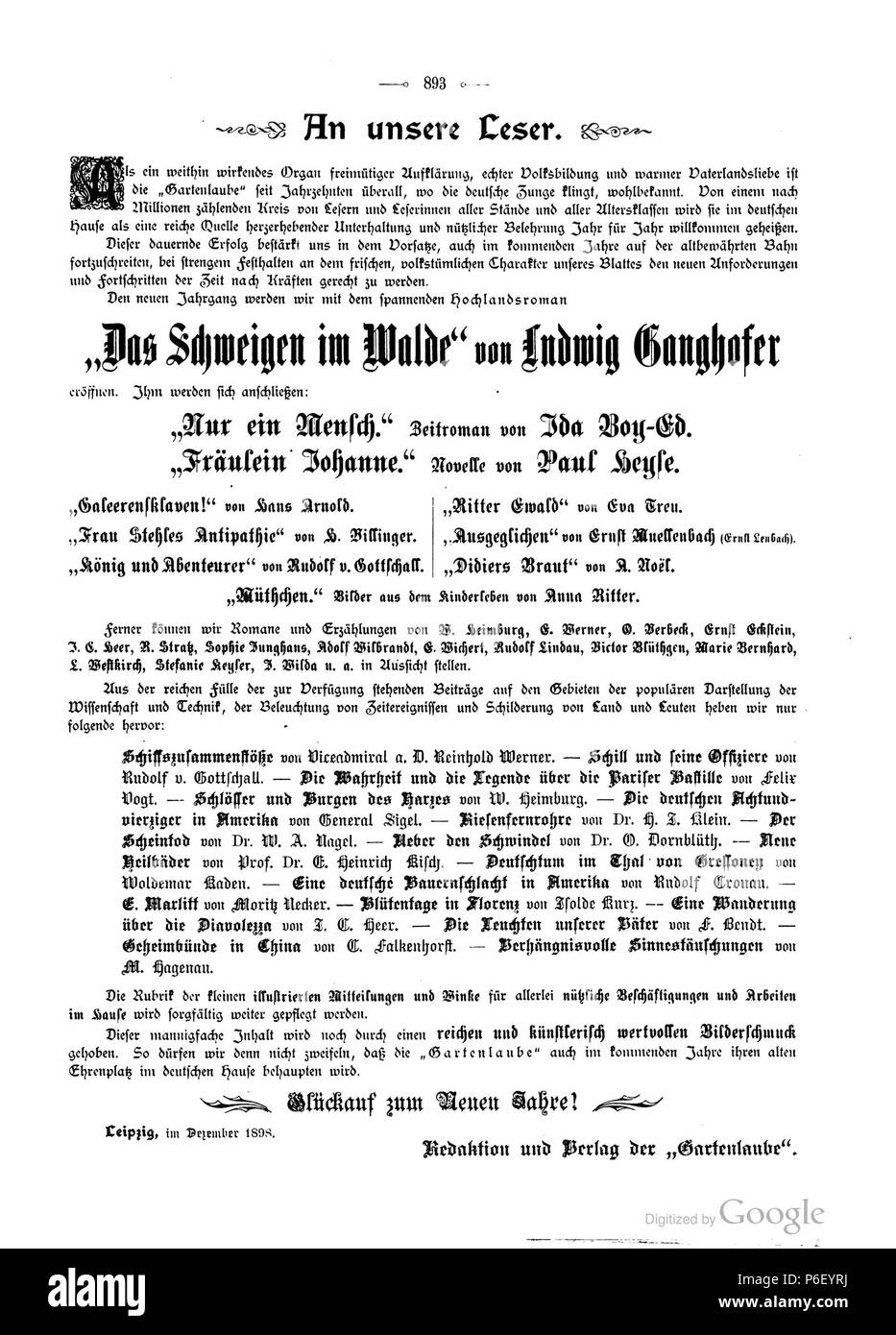 . Die Gartenlaube. Erreur d'expression : mot inconnu 'die'. Deutsch : keine Bildunterschrift : Anglais pas de légende . N/A 38 Die Gartenlaube (1898) 0893 Banque D'Images