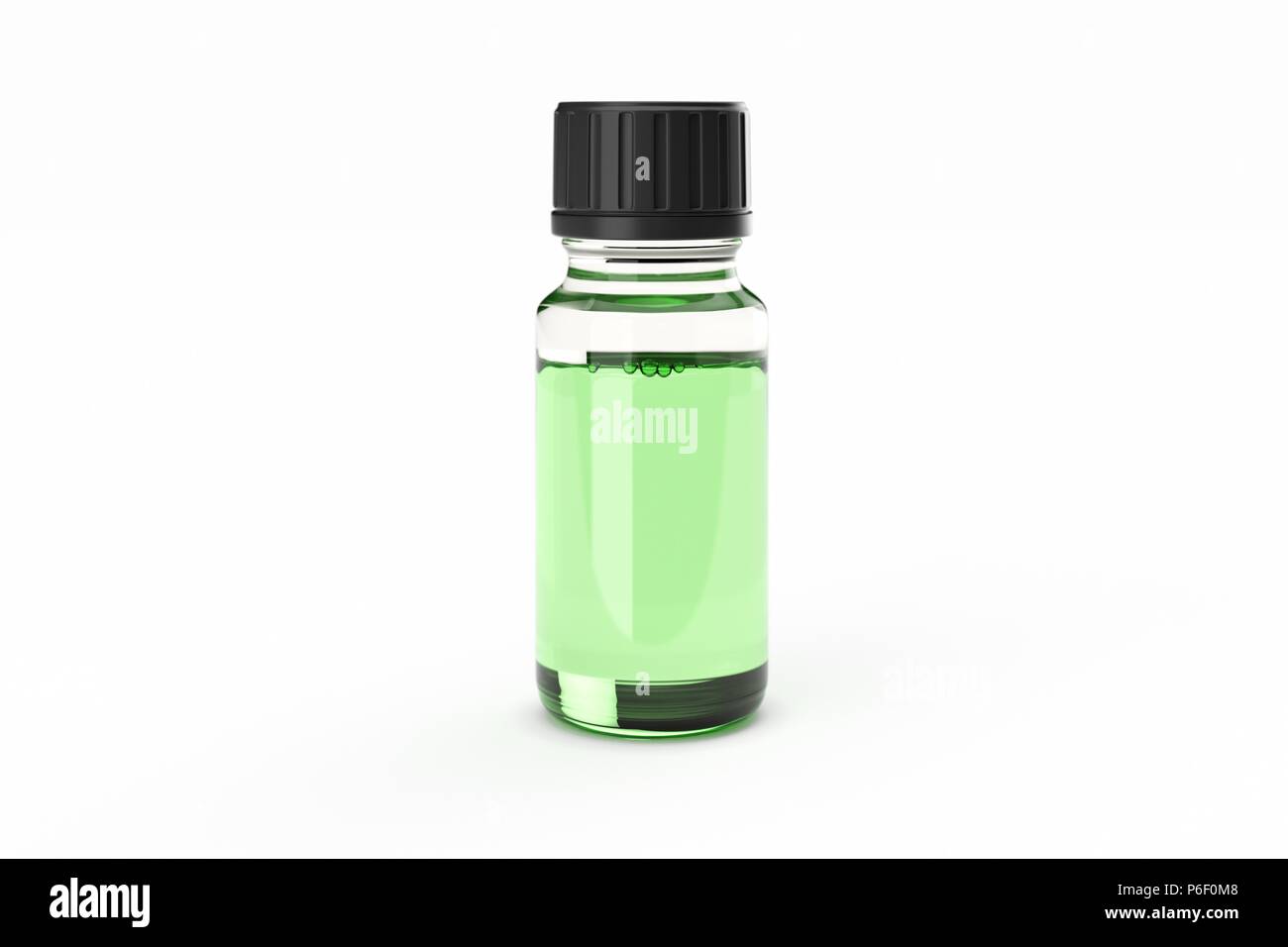 Flacon compte-gouttes en verre blanc isolé médecine Banque D'Images