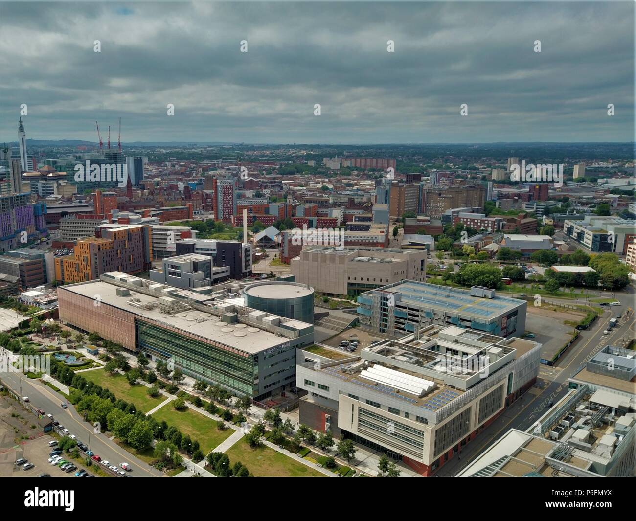 Birmingham England photographie aérienne, la skyline photo drone Banque D'Images