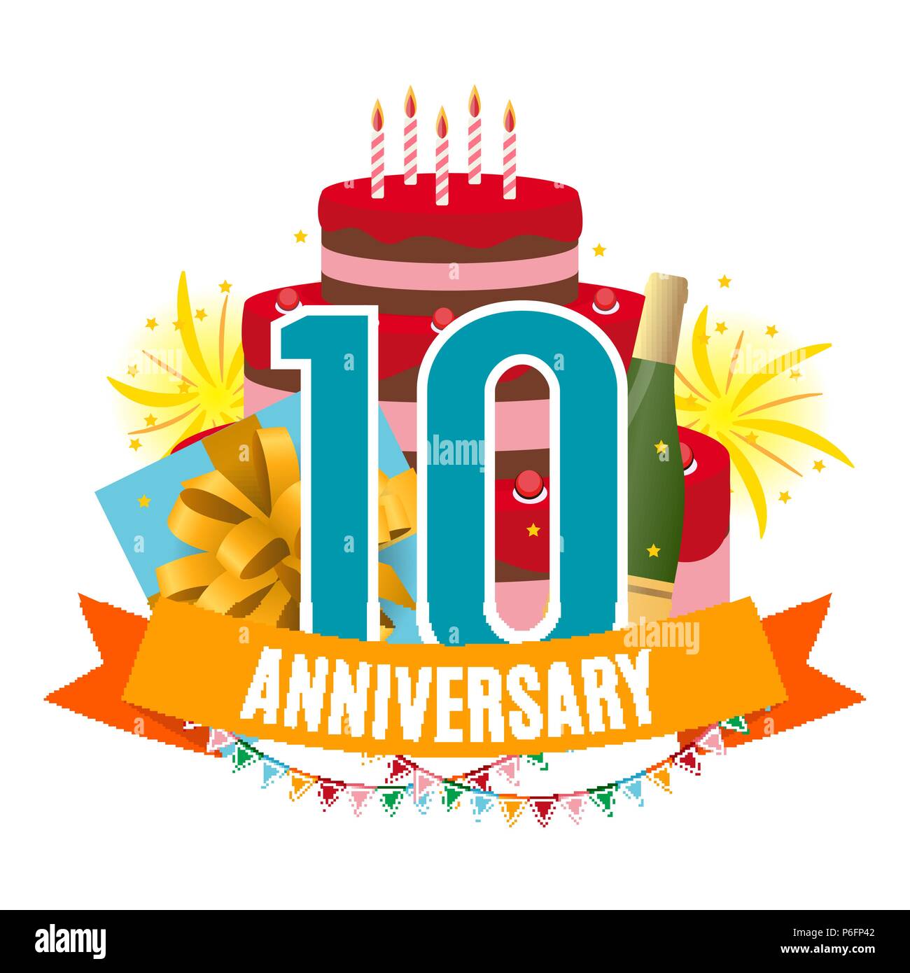 Modele 10 Ans Anniversaire Felicitations Carte De Souhaits Avec Gateau Cadeau Fireworks Et Ruban Invitation Vector Illustration Image Vectorielle Stock Alamy Modele 10 Ans Anniversaire Felicitations Carte De Souhaits Avec Gateau Cadeau Fireworks Et Ruban Invitation Vector Illustration Image Vectorielle Stock Alamy